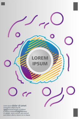 Memphis tarzı kitap tasarım koleksiyonu renkli şablonlarıyla geometrik şekiller, trendy Memphis desenlerle 80's-90's moda. reklam, davet, sunu izole vektör çizim için Ideal
