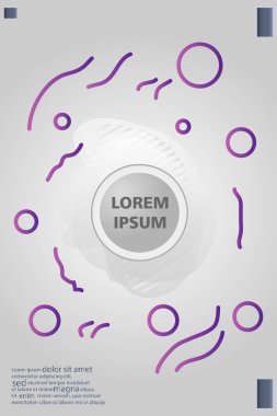 Memphis tarzı kitap tasarım koleksiyonu renkli şablonlarıyla geometrik şekiller, trendy Memphis desenlerle 80's-90's moda. reklam, davet, sunu izole vektör çizim için Ideal