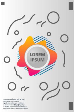 Memphis tarzı kitap tasarım koleksiyonu renkli şablonlarıyla geometrik şekiller, trendy Memphis desenlerle 80's-90's moda. reklam, davet, sunu izole vektör çizim için Ideal