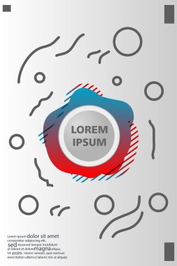 Memphis tarzı kitap tasarım koleksiyonu renkli şablonlarıyla geometrik şekiller, trendy Memphis desenlerle 80's-90's moda. reklam, davet, sunu izole vektör çizim için Ideal