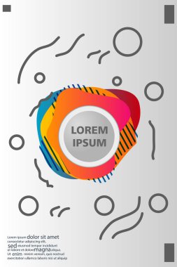 Memphis tarzı kitap tasarım koleksiyonu renkli şablonlarıyla geometrik şekiller, trendy Memphis desenlerle 80's-90's moda. reklam, davet, sunu izole vektör çizim için Ideal