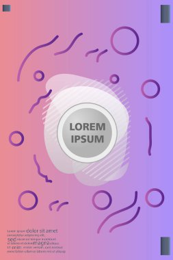 Memphis tarzı kitap tasarım koleksiyonu renkli şablonlarıyla geometrik şekiller, trendy Memphis desenlerle 80's-90's moda. reklam, davet, sunu izole vektör çizim için Ideal