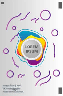 Memphis tarzı kitap tasarım koleksiyonu renkli şablonlarıyla geometrik şekiller, trendy Memphis desenlerle 80's-90's moda. reklam, davet, sunu izole vektör çizim için Ideal