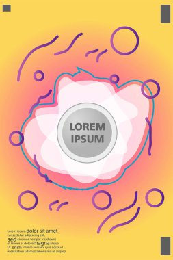 Memphis tarzı kitap tasarım koleksiyonu renkli şablonlarıyla geometrik şekiller, trendy Memphis desenlerle 80's-90's moda. reklam, davet, sunu izole vektör çizim için Ideal