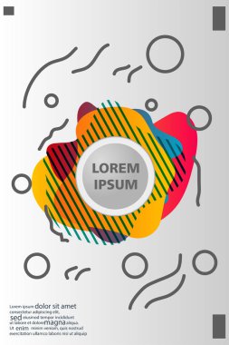 Memphis tarzı kitap tasarım koleksiyonu renkli şablonlarıyla geometrik şekiller, trendy Memphis desenlerle 80's-90's moda. reklam, davet, sunu izole vektör çizim için Ideal