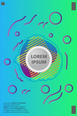 Memphis tarzı kitap tasarım koleksiyonu renkli şablonlarıyla geometrik şekiller, trendy Memphis desenlerle 80's-90's moda. reklam, davet, sunu izole vektör çizim için Ideal