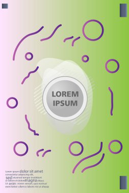 Memphis tarzı kitap tasarım koleksiyonu renkli şablonlarıyla geometrik şekiller, trendy Memphis desenlerle 80's-90's moda. reklam, davet, sunu izole vektör çizim için Ideal