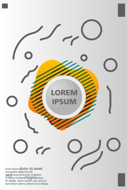 Memphis tarzı kitap tasarım koleksiyonu renkli şablonlarıyla geometrik şekiller, trendy Memphis desenlerle 80's-90's moda. reklam, davet, sunu izole vektör çizim için Ideal