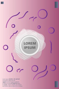 Memphis tarzı kitap tasarım koleksiyonu renkli şablonlarıyla geometrik şekiller, trendy Memphis desenlerle 80's-90's moda. reklam, davet, sunu izole vektör çizim için Ideal