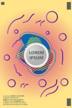 Memphis tarzı kitap tasarım koleksiyonu renkli şablonlarıyla geometrik şekiller, trendy Memphis desenlerle 80's-90's moda. reklam, davet, sunu izole vektör çizim için Ideal