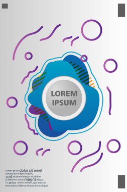 Memphis tarzı kitap tasarım koleksiyonu renkli şablonlarıyla geometrik şekiller, trendy Memphis desenlerle 80's-90's moda. reklam, davet, sunu izole vektör çizim için Ideal