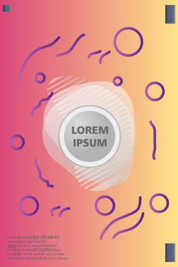 Memphis tarzı kitap tasarım koleksiyonu renkli şablonlarıyla geometrik şekiller, trendy Memphis desenlerle 80's-90's moda. reklam, davet, sunu izole vektör çizim için Ideal