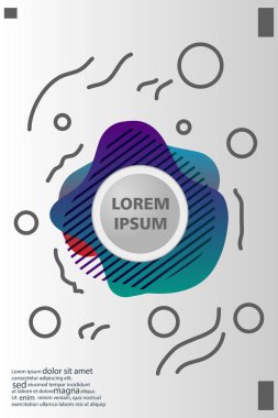 Memphis tarzı kitap tasarım koleksiyonu renkli şablonlarıyla geometrik şekiller, trendy Memphis desenlerle 80's-90's moda. reklam, davet, sunu izole vektör çizim için Ideal