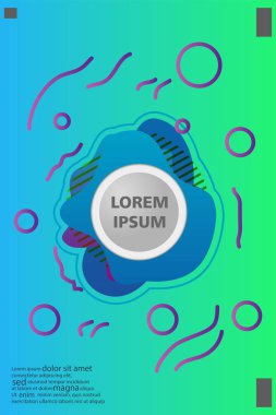 Memphis tarzı kitap tasarım koleksiyonu renkli şablonlarıyla geometrik şekiller, trendy Memphis desenlerle 80's-90's moda. reklam, davet, sunu izole vektör çizim için Ideal