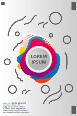 Memphis tarzı kitap tasarım koleksiyonu renkli şablonlarıyla geometrik şekiller, trendy Memphis desenlerle 80's-90's moda. reklam, davet, sunu izole vektör çizim için Ideal