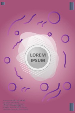 Memphis tarzı kitap tasarım koleksiyonu renkli şablonlarıyla geometrik şekiller, trendy Memphis desenlerle 80's-90's moda. reklam, davet, sunu izole vektör çizim için Ideal