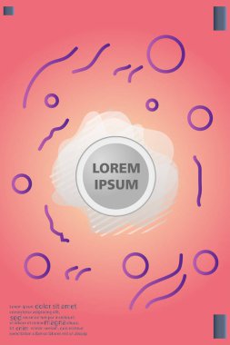 Memphis tarzı kitap tasarım koleksiyonu renkli şablonlarıyla geometrik şekiller, trendy Memphis desenlerle 80's-90's moda. reklam, davet, sunu izole vektör çizim için Ideal