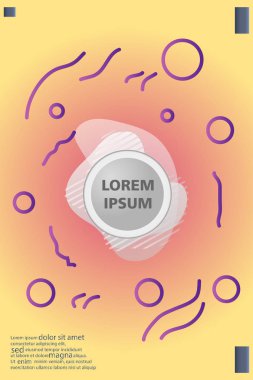 Memphis tarzı kitap tasarım koleksiyonu renkli şablonlarıyla geometrik şekiller, trendy Memphis desenlerle 80's-90's moda. reklam, davet, sunu izole vektör çizim için Ideal