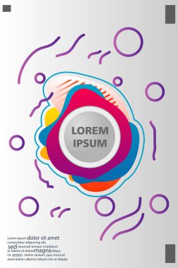 Memphis tarzı kitap tasarım koleksiyonu renkli şablonlarıyla geometrik şekiller, trendy Memphis desenlerle 80's-90's moda. reklam, davet, sunu izole vektör çizim için Ideal