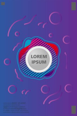 Memphis tarzı kitap tasarım koleksiyonu renkli şablonlarıyla geometrik şekiller, trendy Memphis desenlerle 80's-90's moda. reklam, davet, sunu izole vektör çizim için Ideal