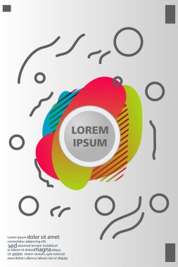 Memphis tarzı kitap tasarım koleksiyonu renkli şablonlarıyla geometrik şekiller, trendy Memphis desenlerle 80's-90's moda. reklam, davet, sunu izole vektör çizim için Ideal