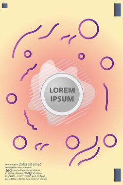 Memphis tarzı kitap tasarım koleksiyonu renkli şablonlarıyla geometrik şekiller, trendy Memphis desenlerle 80's-90's moda. reklam, davet, sunu izole vektör çizim için Ideal