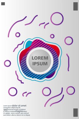 Memphis tarzı kitap tasarım koleksiyonu renkli şablonlarıyla geometrik şekiller, trendy Memphis desenlerle 80's-90's moda. reklam, davet, sunu izole vektör çizim için Ideal
