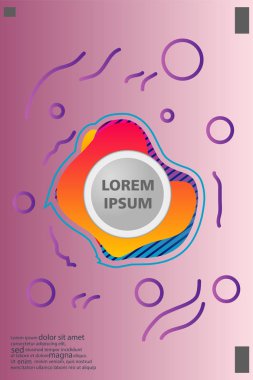 Memphis tarzı kitap tasarım koleksiyonu renkli şablonlarıyla geometrik şekiller, trendy Memphis desenlerle 80's-90's moda. reklam, davet, sunu izole vektör çizim için Ideal