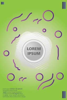 Memphis tarzı kitap tasarım koleksiyonu renkli şablonlarıyla geometrik şekiller, trendy Memphis desenlerle 80's-90's moda. reklam, davet, sunu izole vektör çizim için Ideal