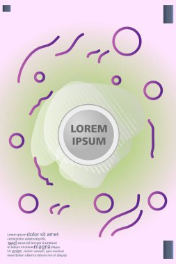 Memphis tarzı kitap tasarım koleksiyonu renkli şablonlarıyla geometrik şekiller, trendy Memphis desenlerle 80's-90's moda. reklam, davet, sunu izole vektör çizim için Ideal