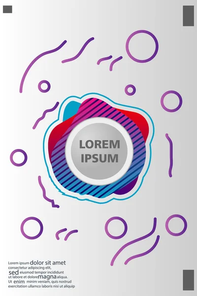 Memphis tarzı kitap tasarım koleksiyonu renkli şablonlarıyla geometrik şekiller, trendy Memphis desenlerle 80's-90's moda. reklam, davet, sunu izole vektör çizim için Ideal