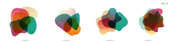 Ensemble Éléments Graphiques Abstraits Modernes Formes Colorées Dynamiques Ligne Bannières — Image vectorielle