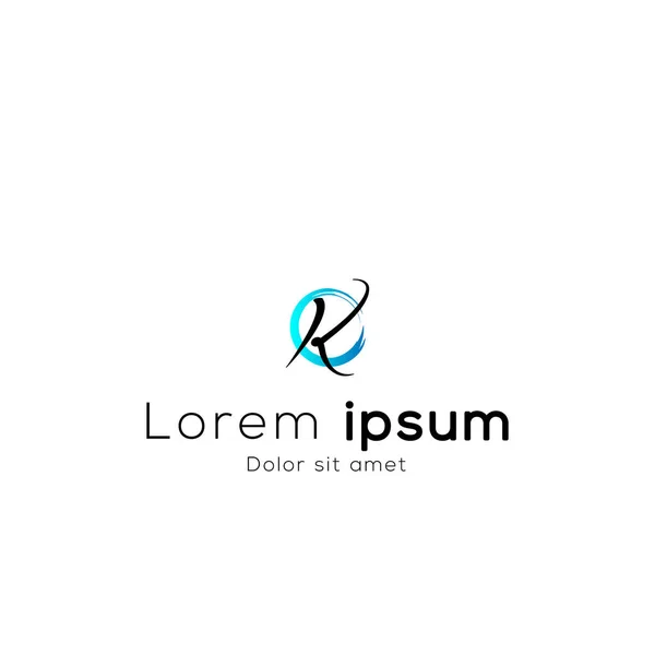 Simple Elegante Inicial Tipo Logotipo Letra Signo Símbolo Iconos Círculos — Vector de stock