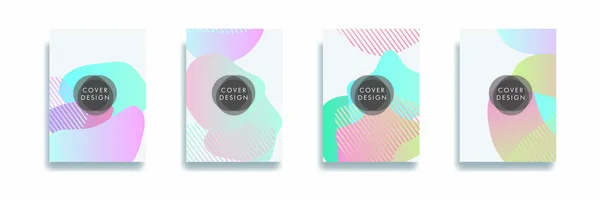 Dynamisches Design Set Für Banner Mit Fließenden Farbverläufen Kreative Illustration — Stockvektor
