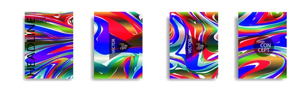 色彩鲜艳的液体油漆的抽象质感 矢量封面书与大理石颜色在 Eps — 图库矢量图片