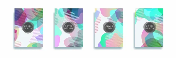 Design Banner Estilo Dinâmico Definido Com Elementos Gradiente Fluido Ilustração — Vetor de Stock