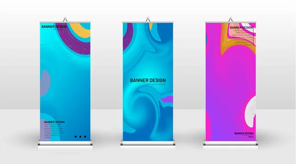 Design de modelo de banner vertical. pode ser usado para brochuras, enseada — Vetor de Stock