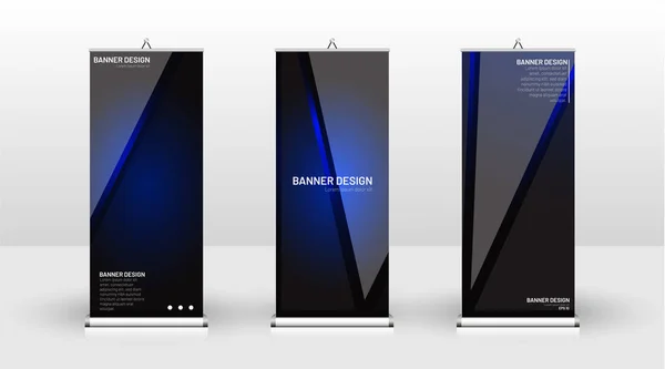 Design vertikaler Banner-Vorlagen. kann für Broschüren, Cover, Veröffentlichungen usw. verwendet werden. das Konzept des Technologiehintergrundes in blau — Stockvektor