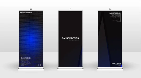 Design vertikaler Banner-Vorlagen. kann für Broschüren, Cover, Veröffentlichungen usw. verwendet werden. das Konzept des Technologiehintergrundes in blau — Stockvektor