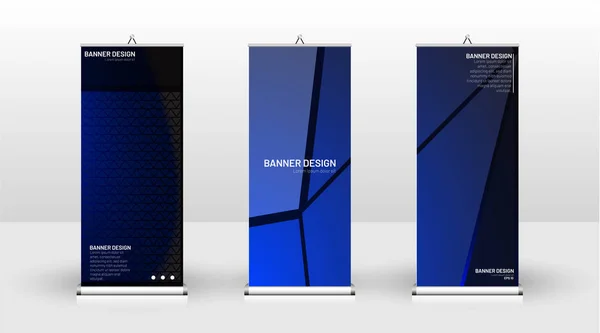 Vertical banner template design. can be used for brochures, covers, publications, etc. The concept of technology background in blue — Stock Vector