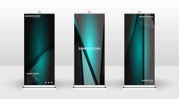 Diseño de plantilla de banner vertical. puede ser utilizado para folletos, portadas, publicaciones, etc. El concepto de fondo tecnológico en azul — Vector de stock