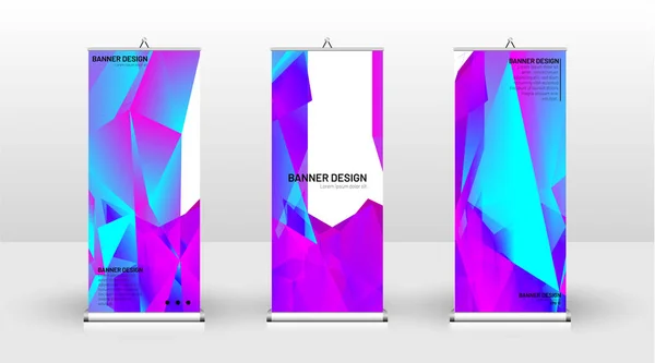 Vertical banner template design. can be used for brochures, covers, publications, etc. the concept of a triangular design background pattern — Stock Vector