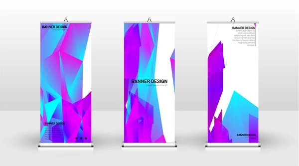 Design vertikaler Banner-Vorlagen. kann für Broschüren, Cover, Veröffentlichungen usw. verwendet werden. das Konzept eines dreieckigen Hintergrundmusters — Stockvektor