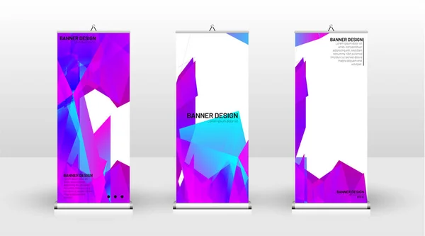 Design verticale del modello di banner. può essere utilizzato per opuscoli, copertine, pubblicazioni, ecc. il concetto di un disegno triangolare modello di sfondo — Vettoriale Stock