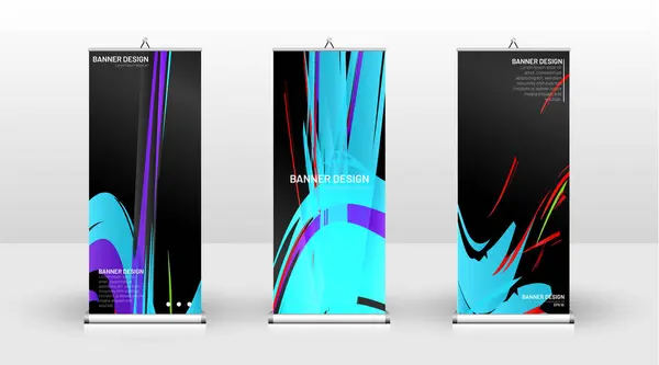 Vertical banner template design. can be used for brochures, covers, publications, etc. Colorful wave splash vector background design. — Stock Vector