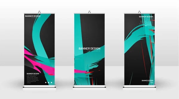 Vertical banner template design. can be used for brochures, covers, publications, etc. Colorful wave splash vector background design. — Stock Vector