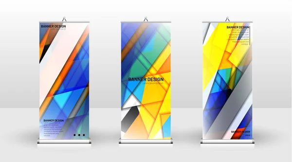 Vertical banner template design. can be used for brochures, covers, publications, etc. Geometric shapes vector design of modern backgrounds — Stock Vector