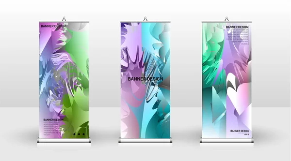 Diseño de plantilla de banner vertical. puede ser utilizado para folletos, portadas, publicaciones, etc. Splash colorido vector de diseño de fondo . — Vector de stock