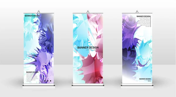 Diseño de plantilla de banner vertical. puede ser utilizado para folletos, portadas, publicaciones, etc. Splash colorido vector de diseño de fondo . — Vector de stock