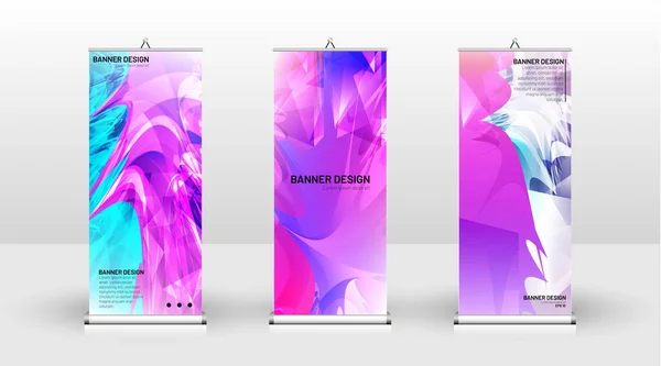 Design de modelo de banner vertical. pode ser usado para brochuras, capas, publicações, etc. Splash design de fundo colorido vetor . — Vetor de Stock